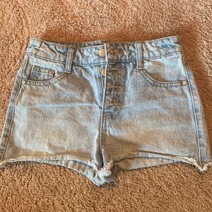 Girls Denim Shorts with Button Fly